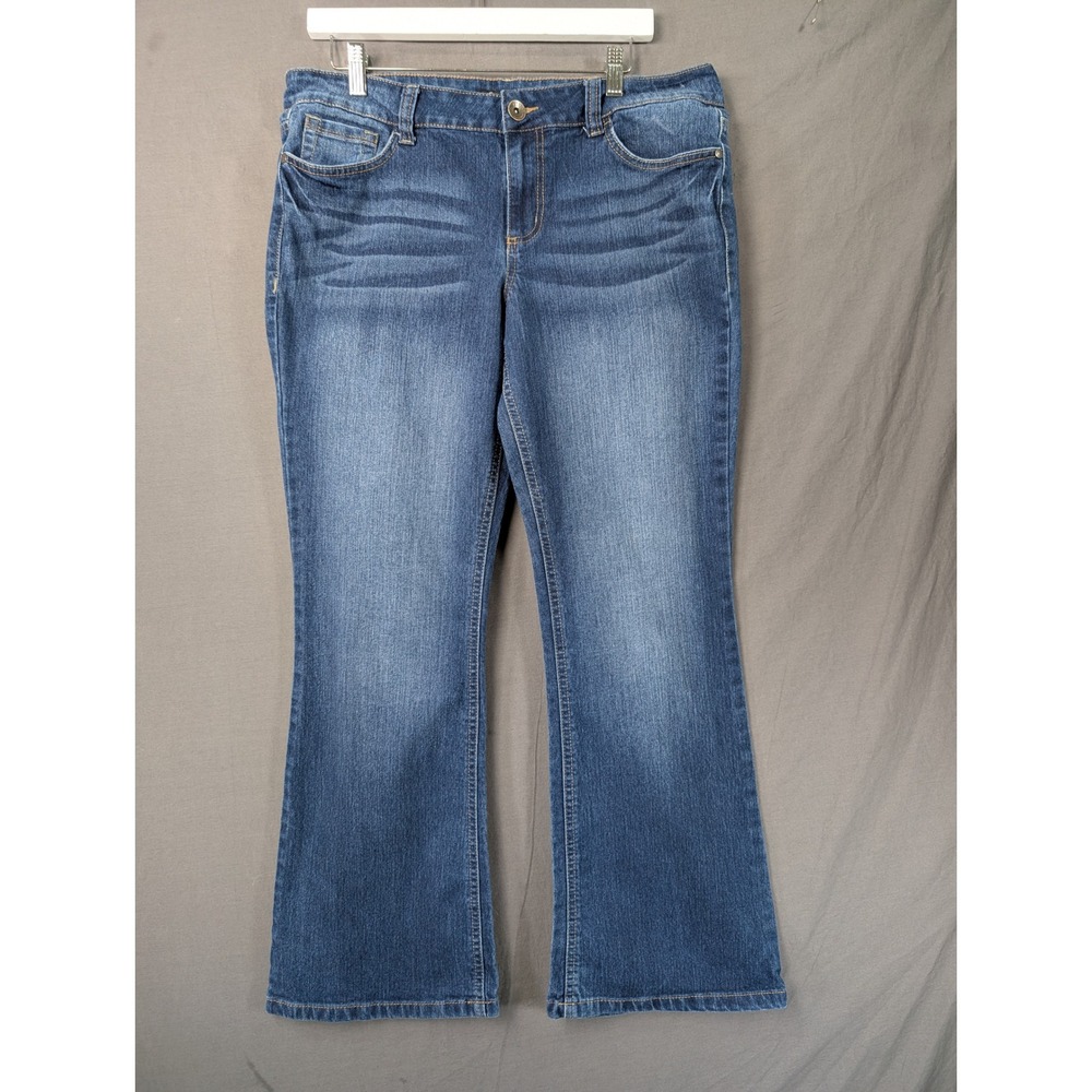 L.E.I. Sophia Hipster Flare Jeans Blue Junior 13 LJ20593 Low Rise Medium Wash